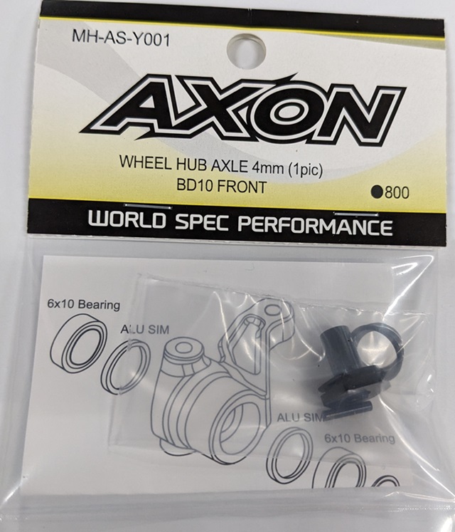 AXON　MH-AS-Y001　WHEEL HUB AXLE BD10 FRONT 4mm (1pic)
